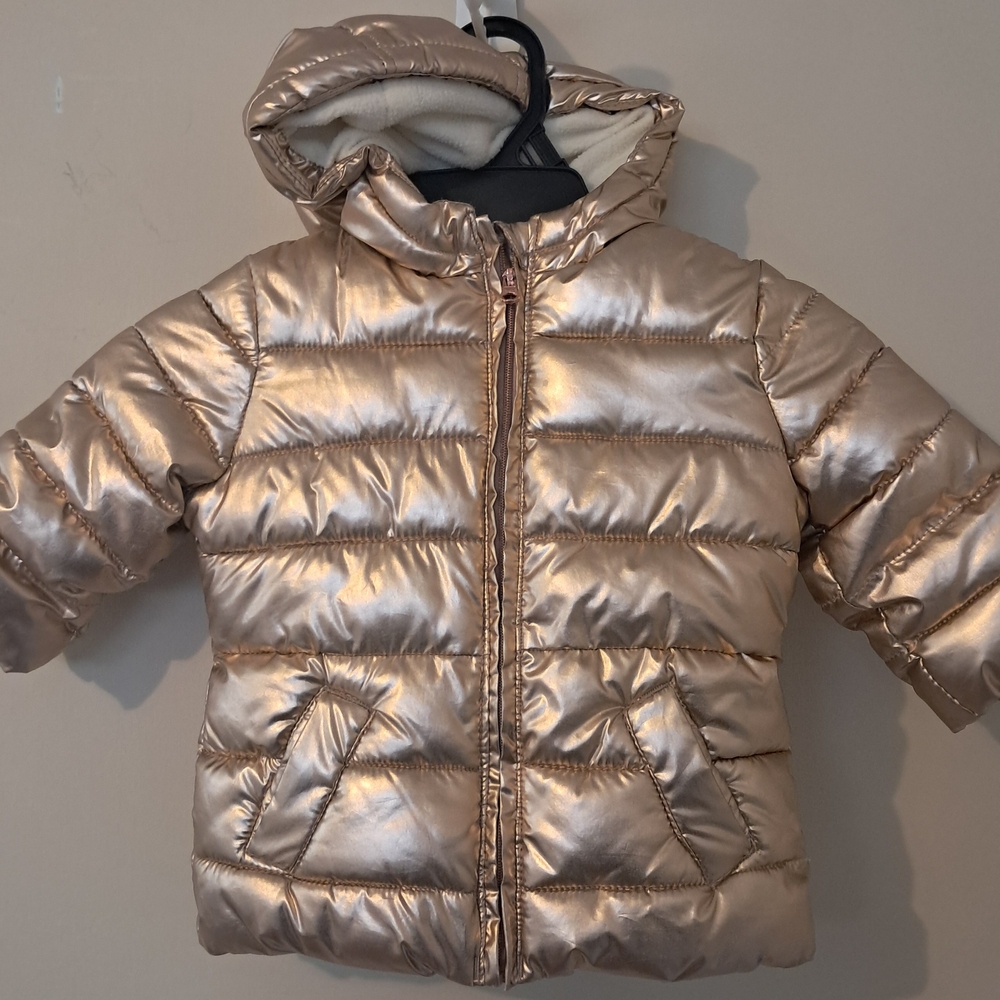 Kids Gold Puffer Jacket